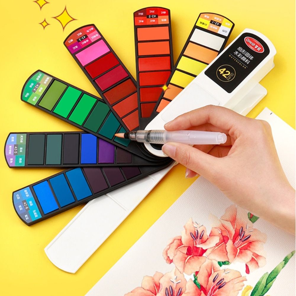 Watercolor Paint Set Solid Pigment - Портативный складной набор акварельных красок 18/24/36/42