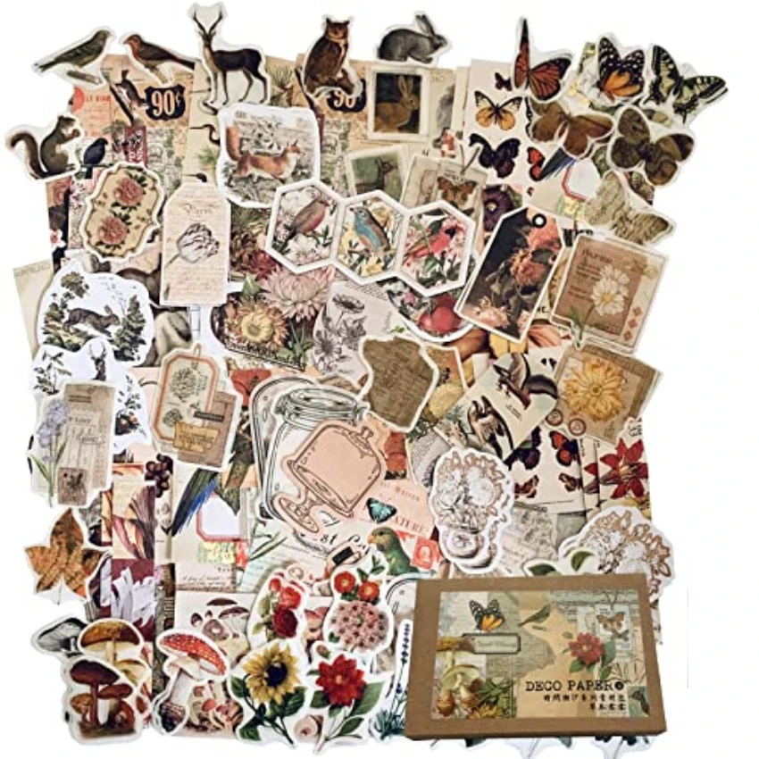 Vintage Junk Journal Scrapbooking Paper - Винтажные наклейки для эстетичного оформления дневников