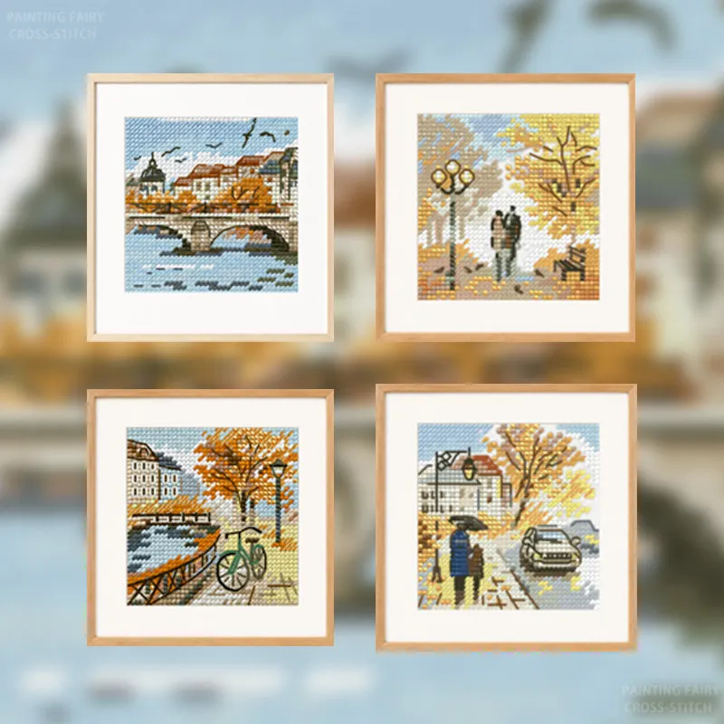 Cross Stitch Stamped Kits Beginners - [Серия CC-City Autumn] Набор для начинающих