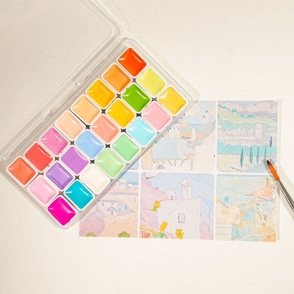 Watercolor Paint Set Solid Pigment - Набор акварельных красок из 24 цветов,