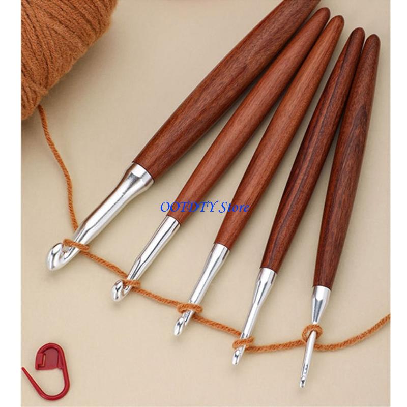 Wooden Crochet Hooks Ergonomic Handle - 367A 8 шт. эргономичный крючок с
