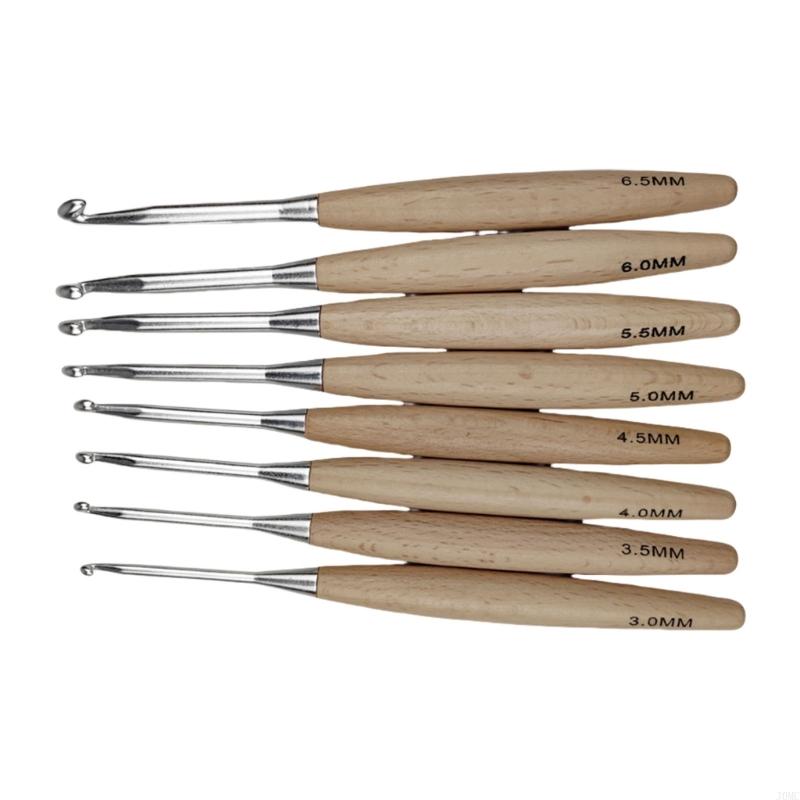 Wooden Crochet Hooks Ergonomic Handle - 8 шт. эргономичный крючок для начинающих,