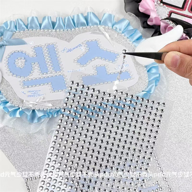 Scrapbooking - Водонепроницаемые 3D-наклейки-цепочки из страз и жемчуга,