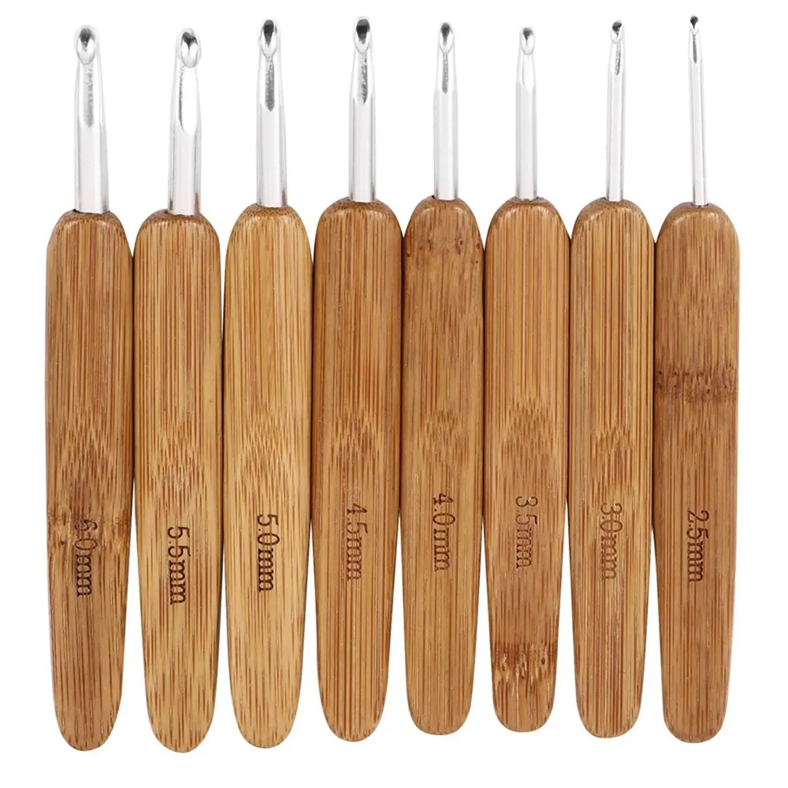 Wooden Crochet Hooks Ergonomic Handle - Набор крючков для вязания крючком из