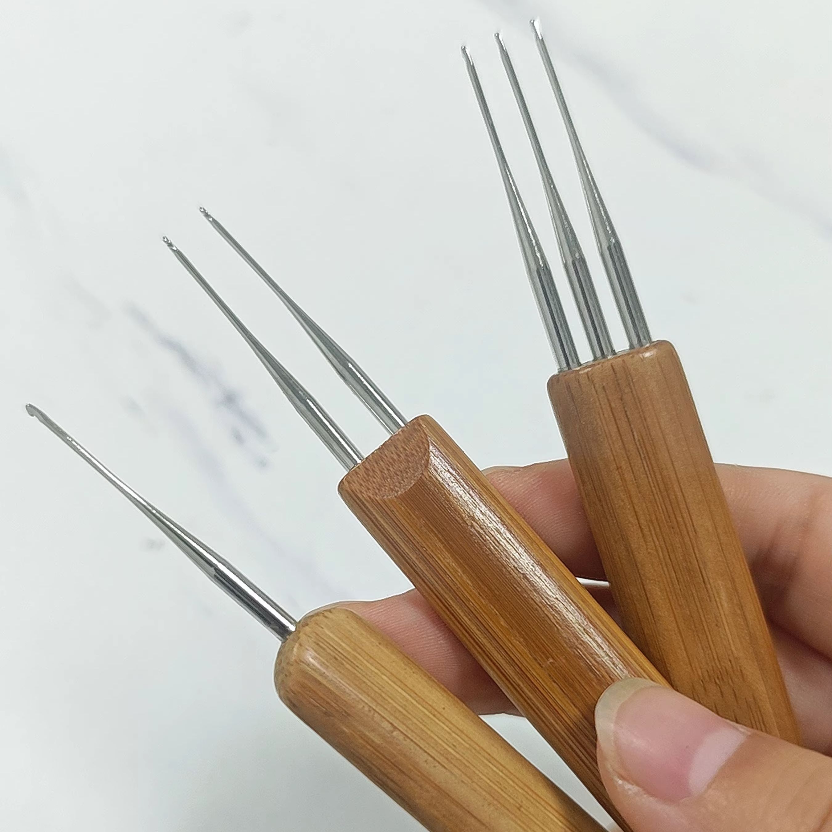 Wooden Crochet Hooks Ergonomic Handle - Эргономичные крючки для вязания с бамбуковой