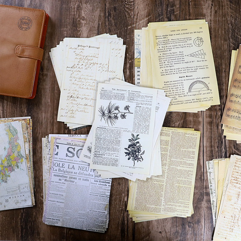 Vintage Junk Journal Scrapbooking Paper - 30 шт. старая карта цветок буквы