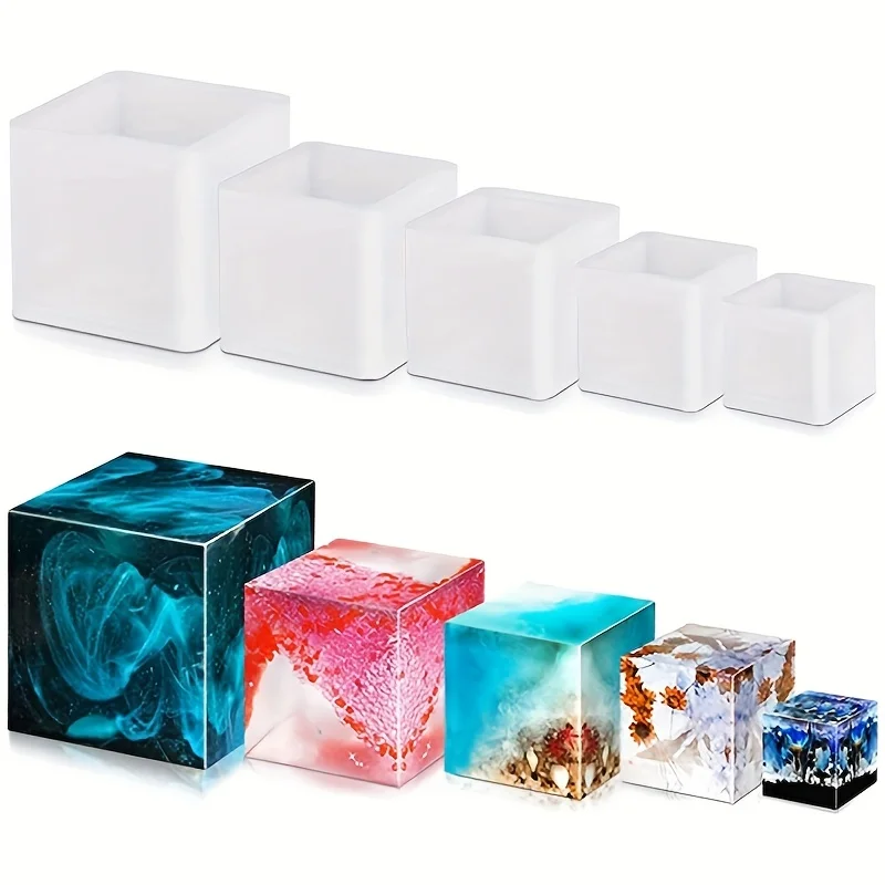 Silicone Epoxy Resin Molds Set - 5 шт. квадратная силиконовая форма из