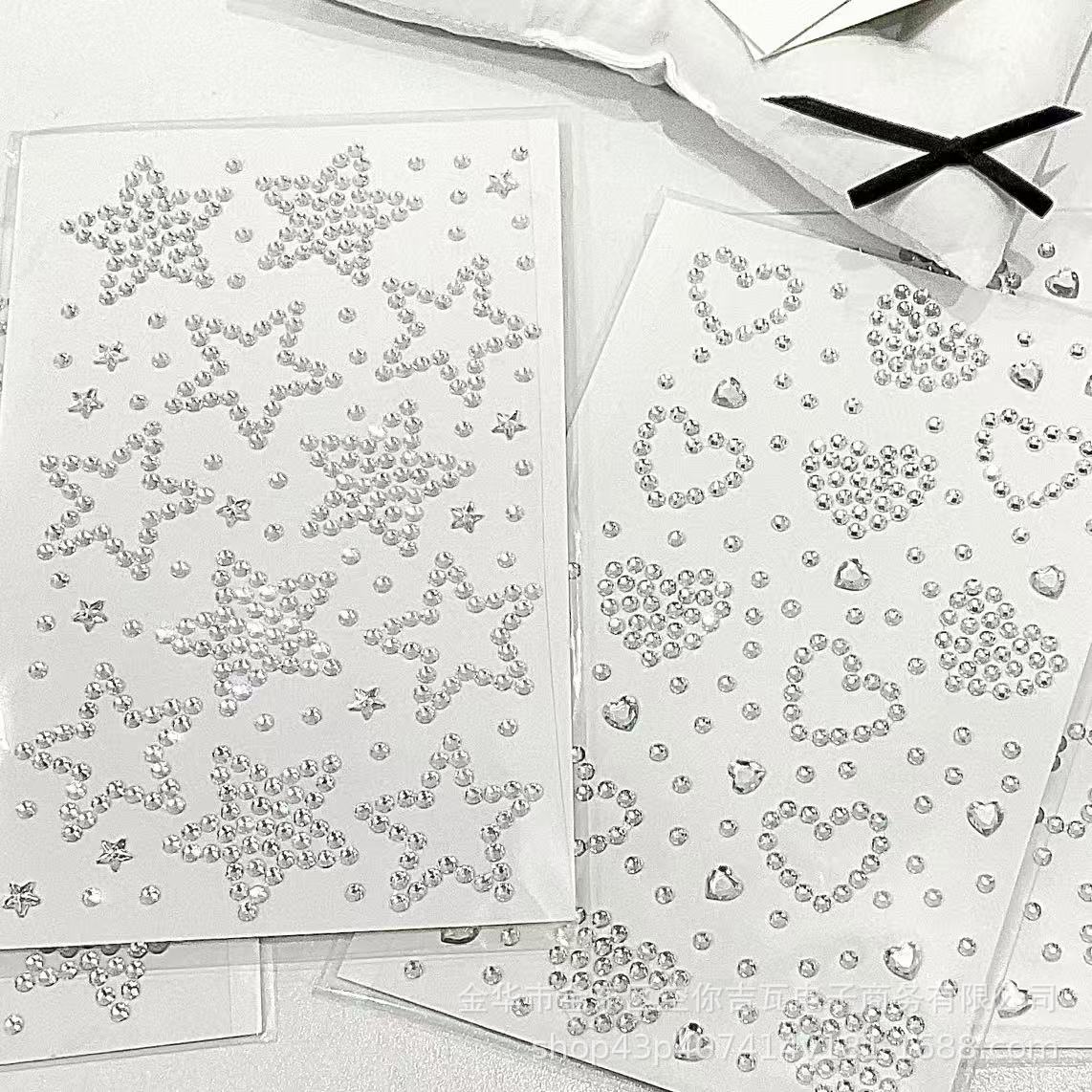 Scrapbooking - Серебряные стразы-сердечки, плоские наклейки-стразы для DIY-дизайна