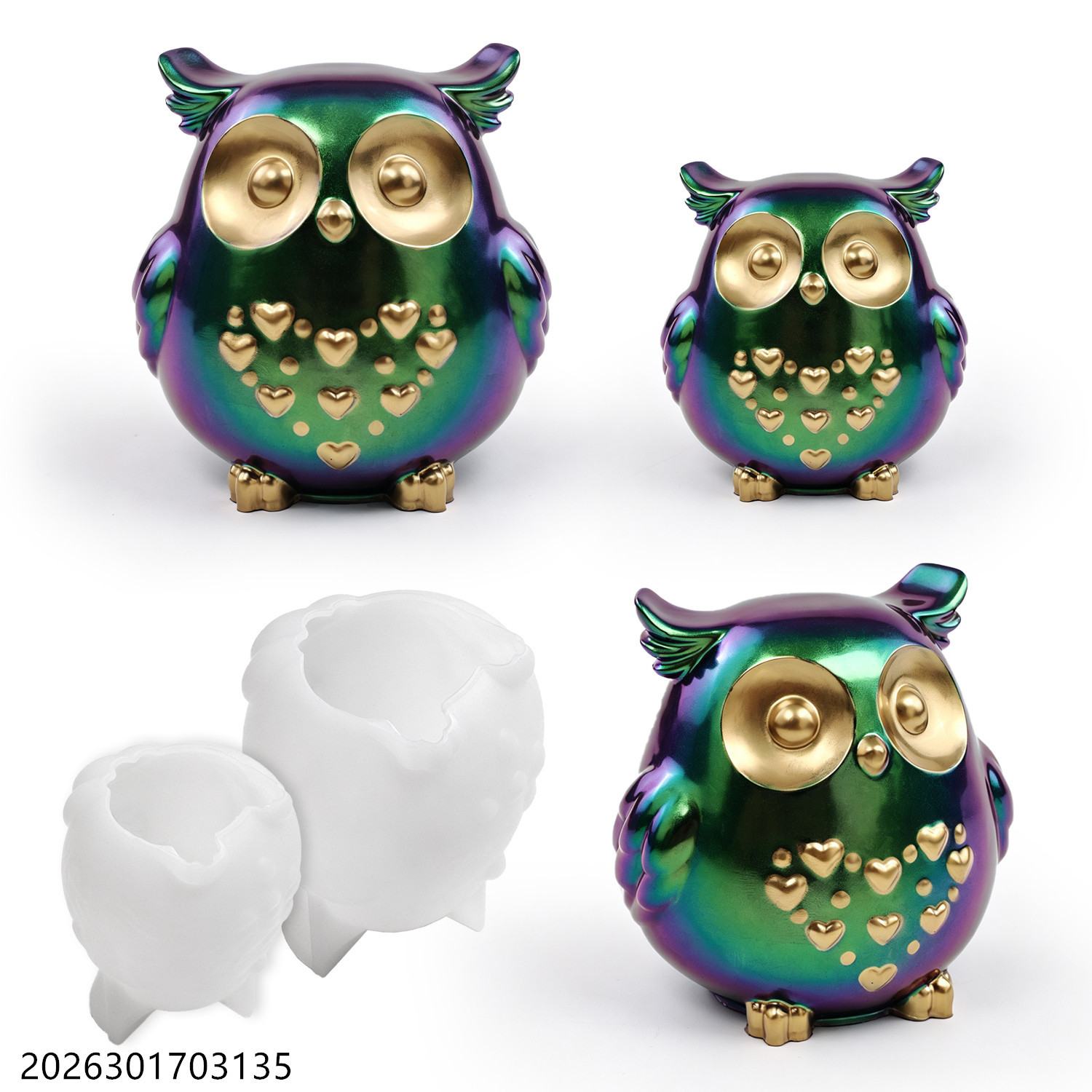 Silicone Epoxy Resin Molds Set - Силиконовая форма «Сова» 3D, набор для