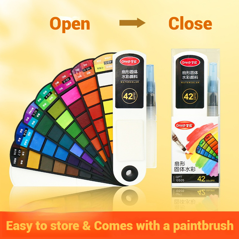 Watercolor Paint Set Solid Pigment - 18/24/42/60 набор однотонных акварельных пигментов, складной