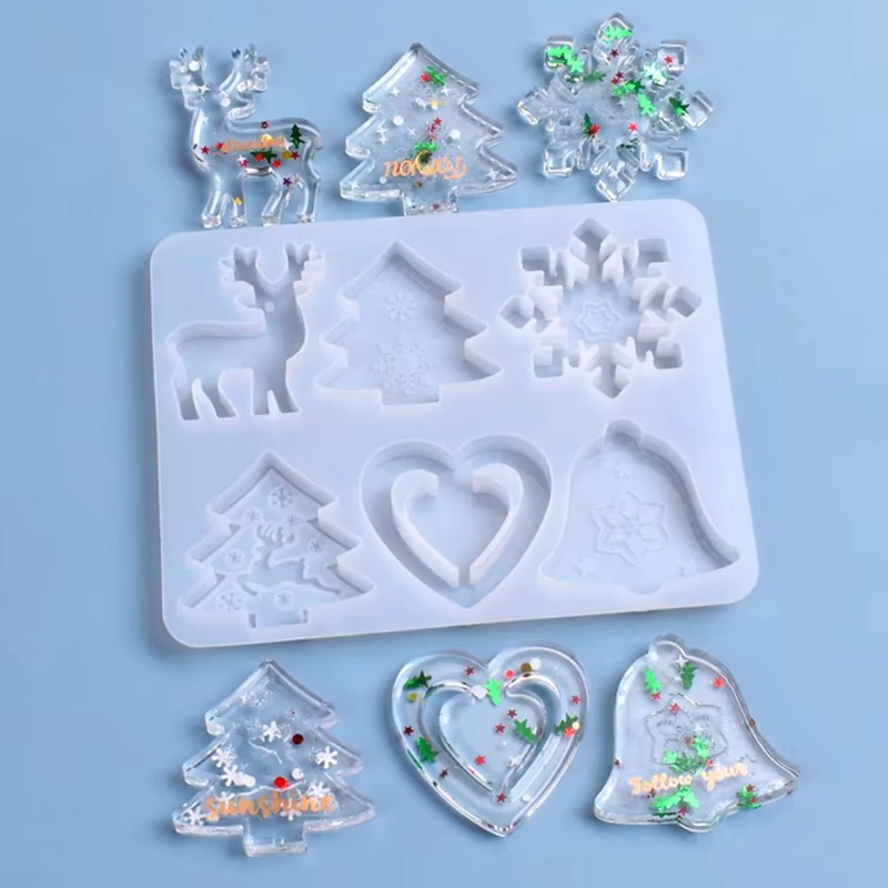 Silicone Epoxy Resin Molds Set - Рождественская форма DIY смола кристалл эпоксидная