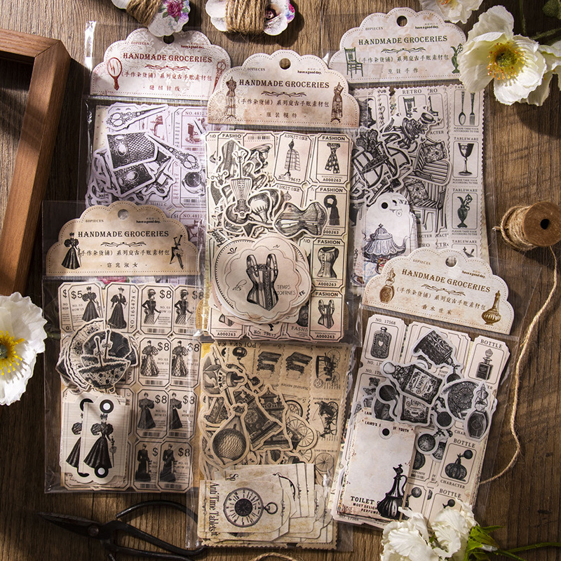 60 шт., винтажные наклейки + д – обзор и цена Vintage Junk Journal Scrapbooking Paper