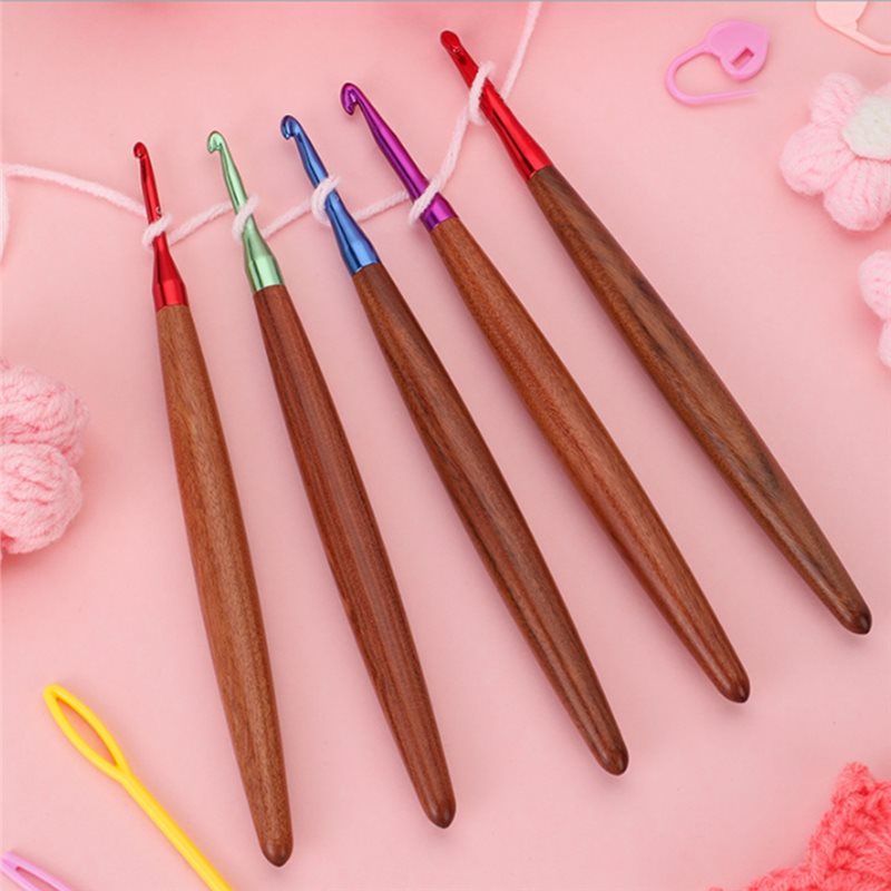 Набор крючков для вязания A11E – обзор и цена Wooden Crochet Hooks Ergonomic Handle