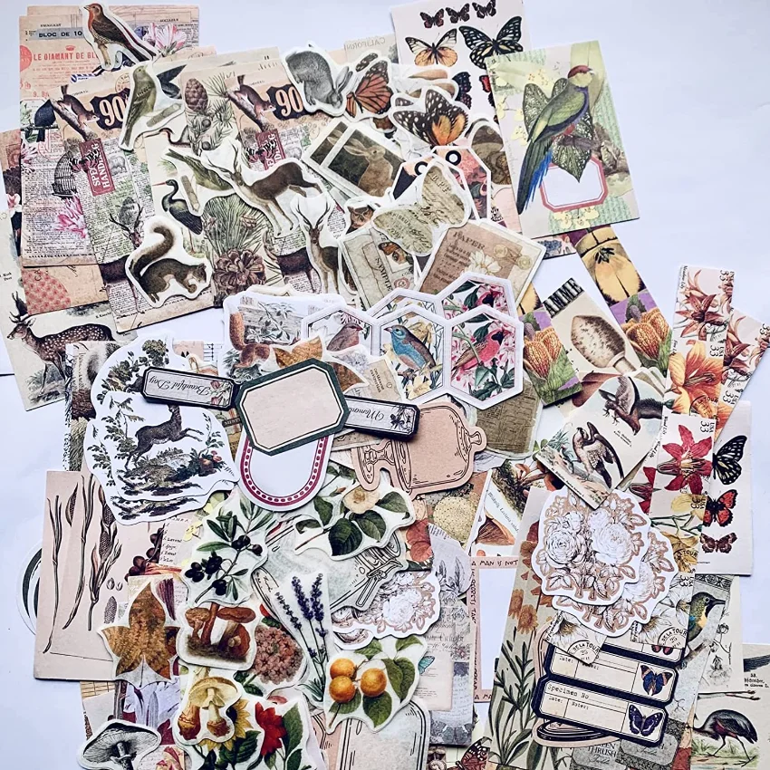 Винтажные наклейки для эстетич – обзор и цена Vintage Junk Journal Scrapbooking Paper