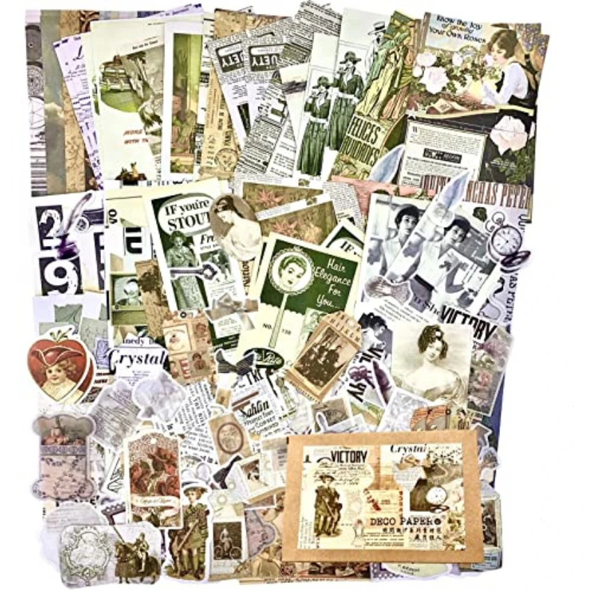 Винтажные наклейки для эстетич – обзор и цена Vintage Junk Journal Scrapbooking Paper