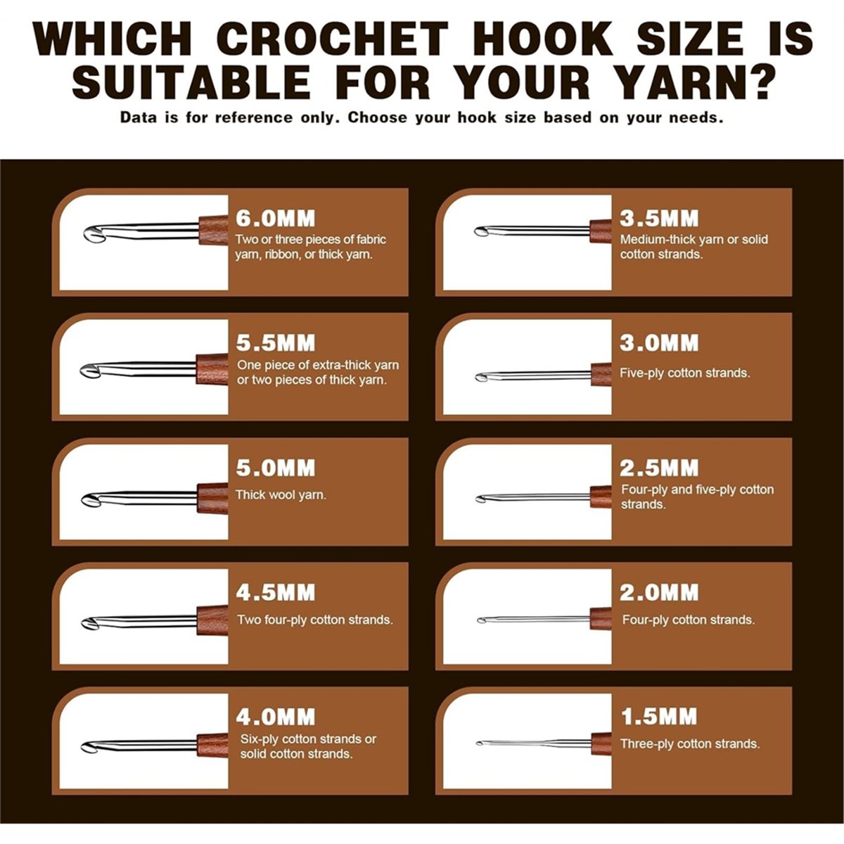 Набор крючков для вязания AT16 – обзор и цена Wooden Crochet Hooks Ergonomic Handle