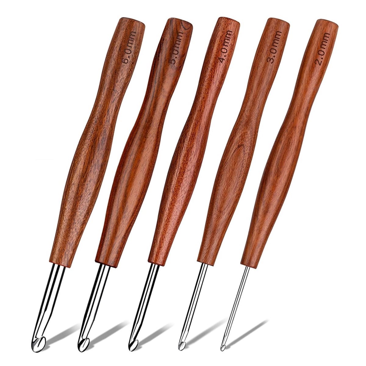 Набор крючков для вязания AT16 – обзор и цена Wooden Crochet Hooks Ergonomic Handle