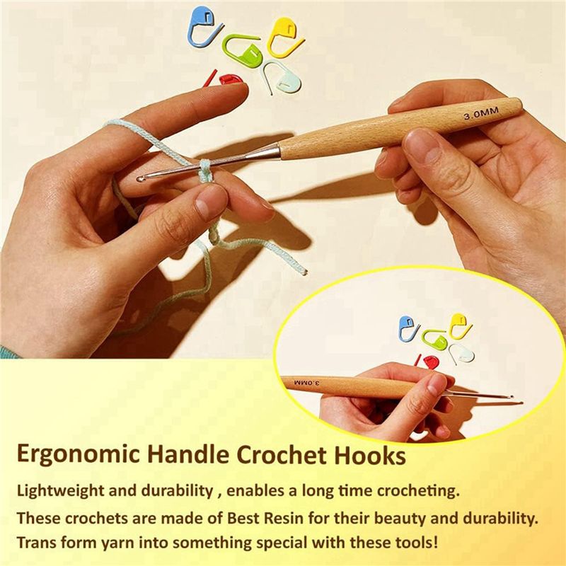 SEWS-80 шт. деревянных крючков – обзор и цена Wooden Crochet Hooks Ergonomic Handle