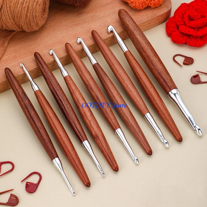 367A 8 шт. эргономичный крючок – обзор и цена Wooden Crochet Hooks Ergonomic Handle