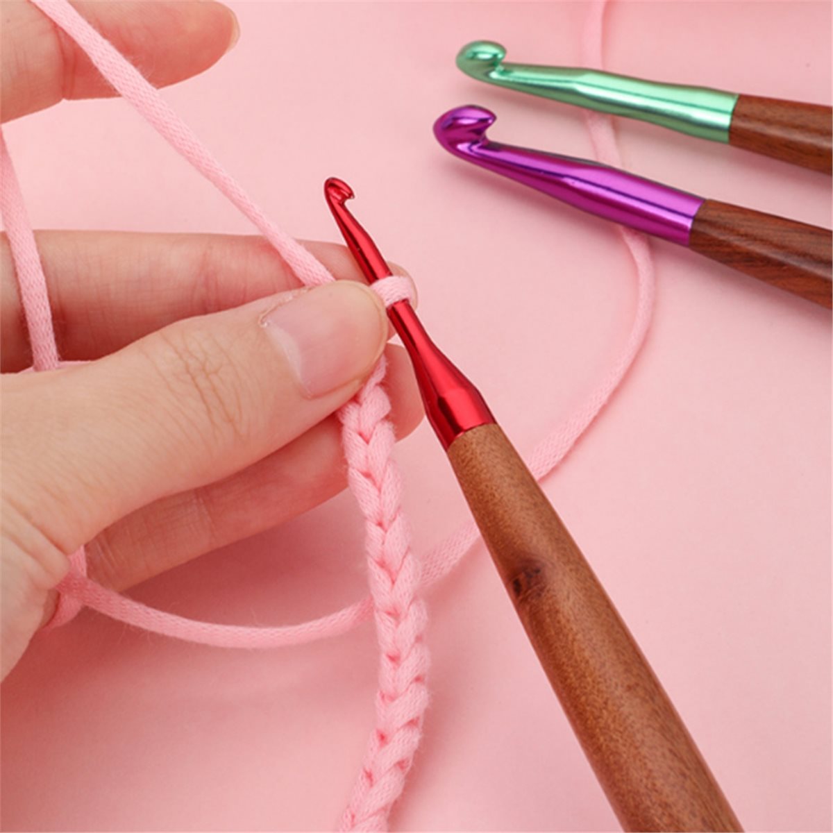 Новый набор крючков для вязани – обзор и цена Wooden Crochet Hooks Ergonomic Handle