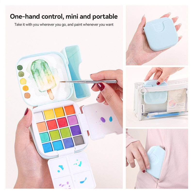 LANGUO 16 цветов набор акварел – обзор и цена Watercolor Paint Set Solid Pigment