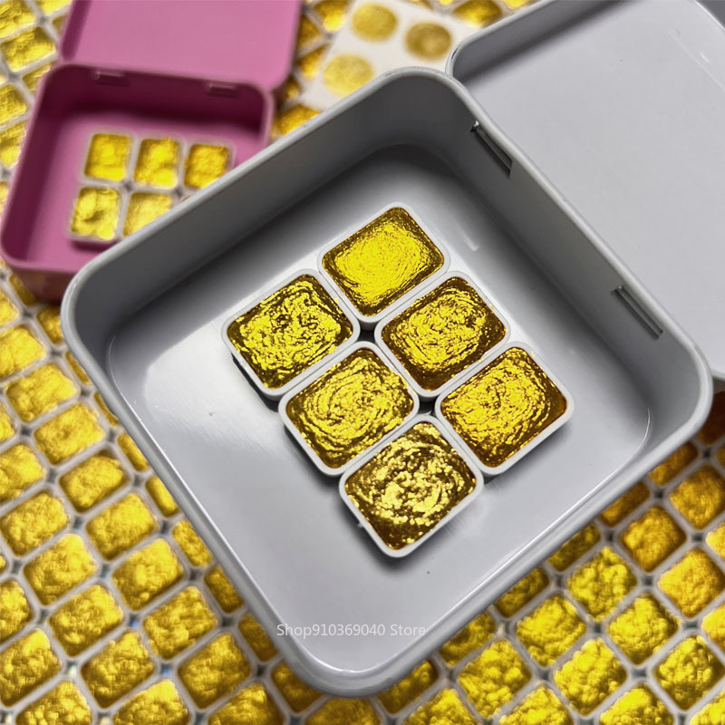 Золотой перламутровый пигмент, – обзор и цена Watercolor Paint Set Solid Pigment