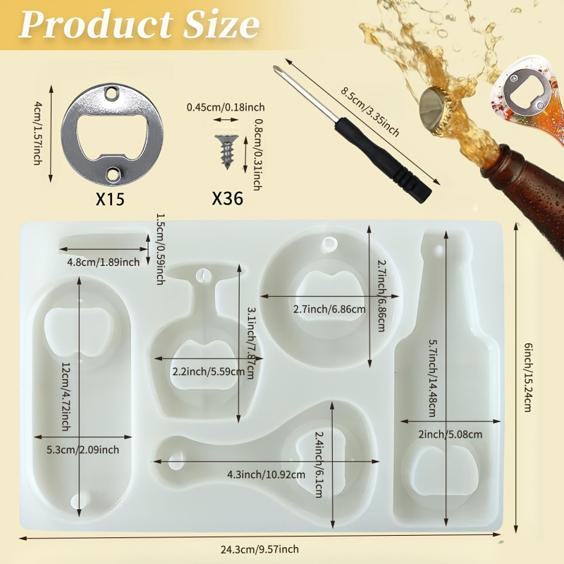 Форма для открывалки для бутыл – обзор и цена Silicone Epoxy Resin Molds Set