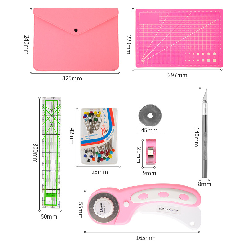 Набор роторных фрез Розовый -  – обзор и цена Rotary Cutter For Fabric 45Mm
