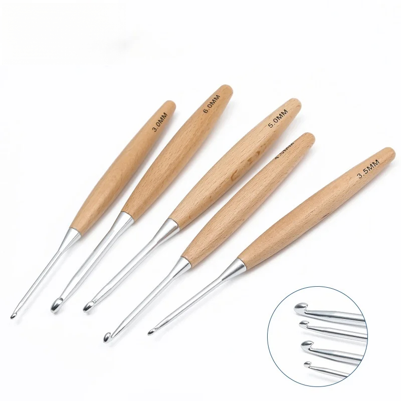 1/11 шт. крючков для вязания с – обзор и цена Wooden Crochet Hooks Ergonomic Handle
